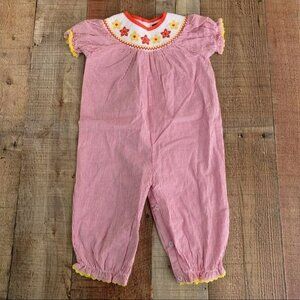 Vintage Lil Cactus One Piece Outfit Striped With Flowers 12-18 Mo.